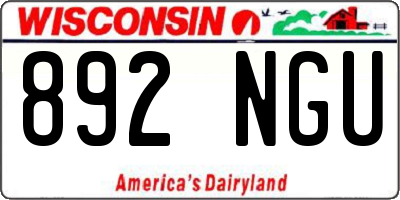 WI license plate 892NGU