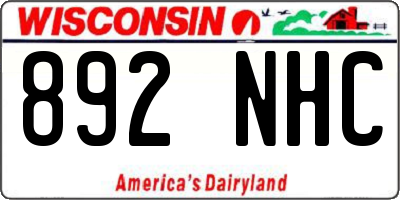 WI license plate 892NHC