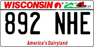 WI license plate 892NHE