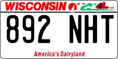 WI license plate 892NHT