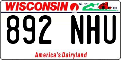 WI license plate 892NHU