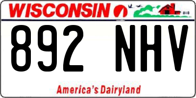 WI license plate 892NHV