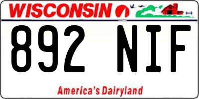 WI license plate 892NIF