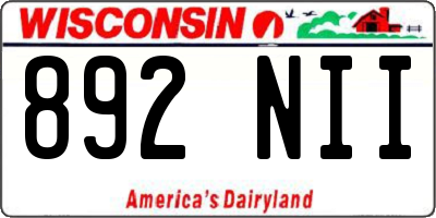 WI license plate 892NII