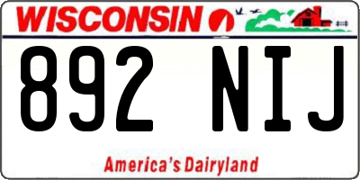 WI license plate 892NIJ