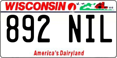 WI license plate 892NIL