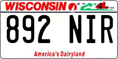WI license plate 892NIR