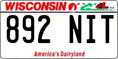 WI license plate 892NIT
