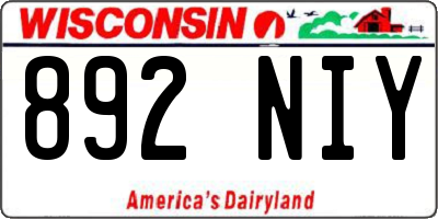 WI license plate 892NIY