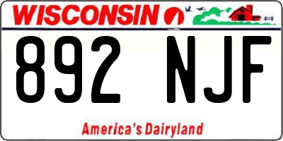 WI license plate 892NJF