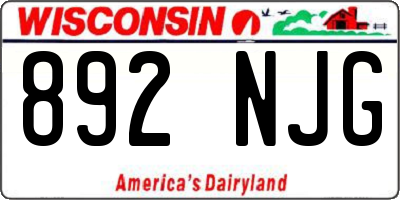 WI license plate 892NJG