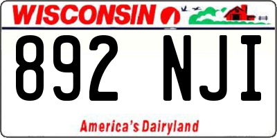 WI license plate 892NJI