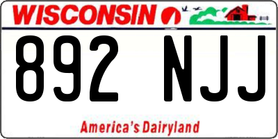 WI license plate 892NJJ