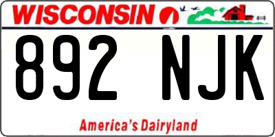 WI license plate 892NJK