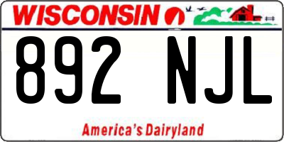 WI license plate 892NJL