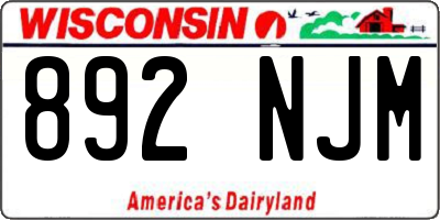 WI license plate 892NJM