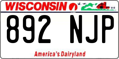 WI license plate 892NJP