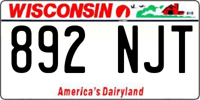 WI license plate 892NJT