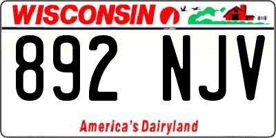 WI license plate 892NJV