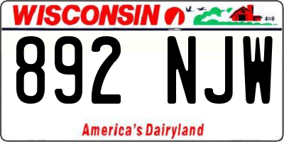 WI license plate 892NJW