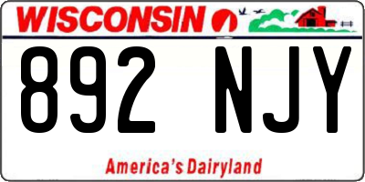 WI license plate 892NJY