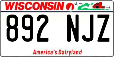 WI license plate 892NJZ