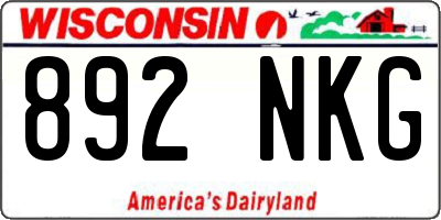 WI license plate 892NKG