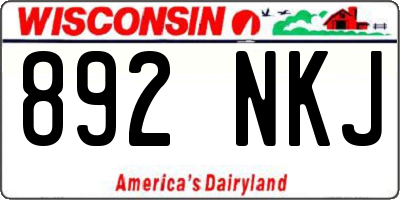 WI license plate 892NKJ