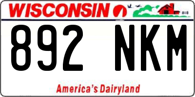 WI license plate 892NKM