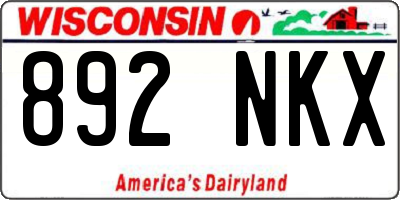 WI license plate 892NKX