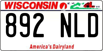 WI license plate 892NLD