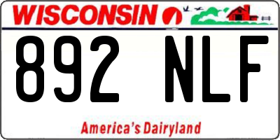 WI license plate 892NLF