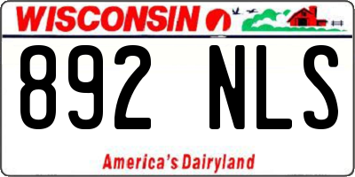WI license plate 892NLS