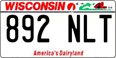 WI license plate 892NLT
