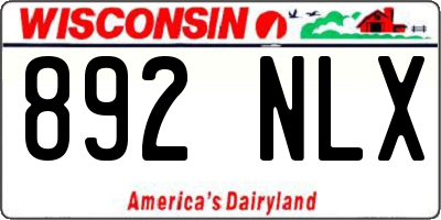 WI license plate 892NLX