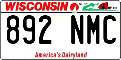 WI license plate 892NMC