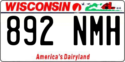 WI license plate 892NMH