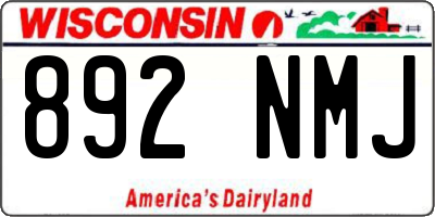 WI license plate 892NMJ
