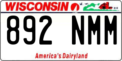 WI license plate 892NMM