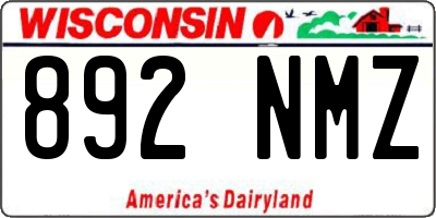 WI license plate 892NMZ
