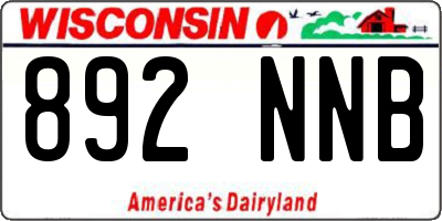 WI license plate 892NNB