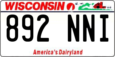 WI license plate 892NNI
