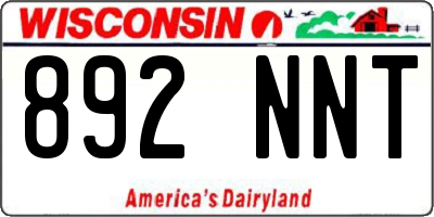 WI license plate 892NNT