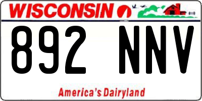 WI license plate 892NNV