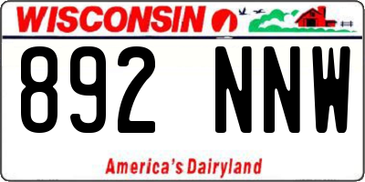 WI license plate 892NNW