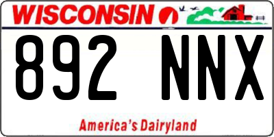 WI license plate 892NNX
