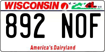 WI license plate 892NOF