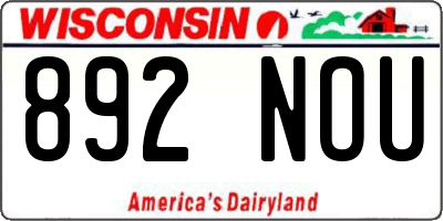 WI license plate 892NOU