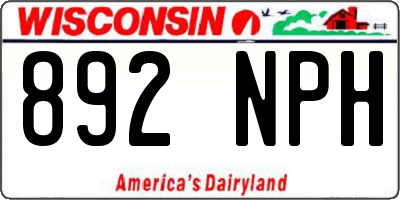 WI license plate 892NPH