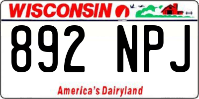 WI license plate 892NPJ